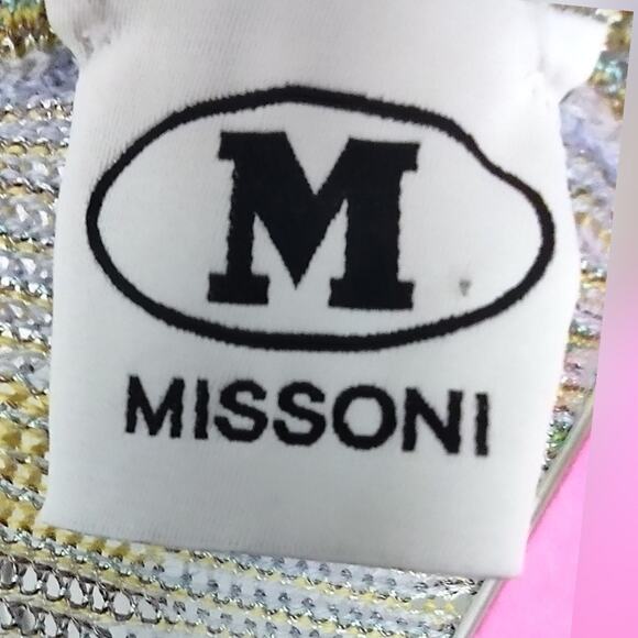 M Missoni Pattern Rib Knit Wool Blend Sweater Ocra Green Size XL - Picture 4 of 16